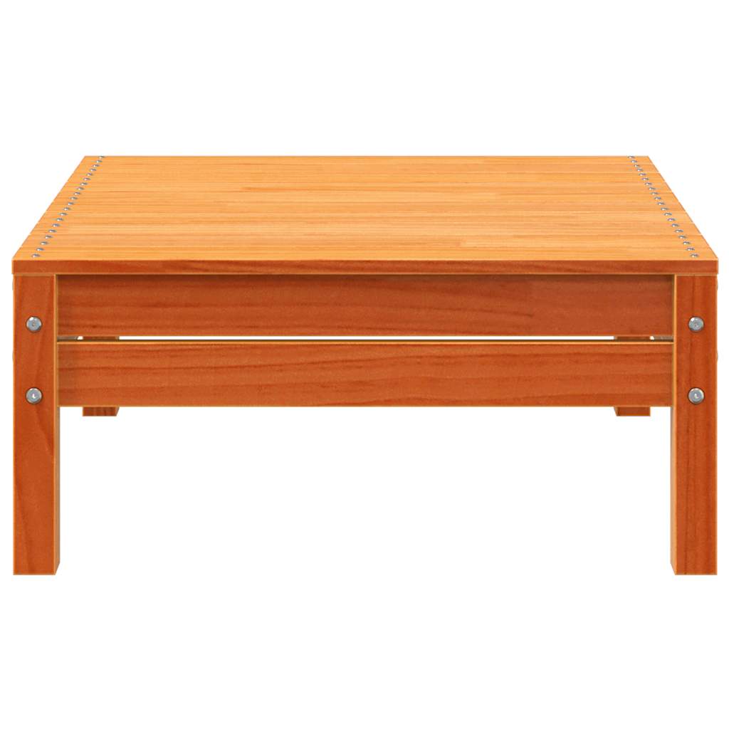 vidaXL Καναπές Κήπου Διθέσιος με Υποπόδιο Καφέ Κεριού Μασίφ Πεύκο