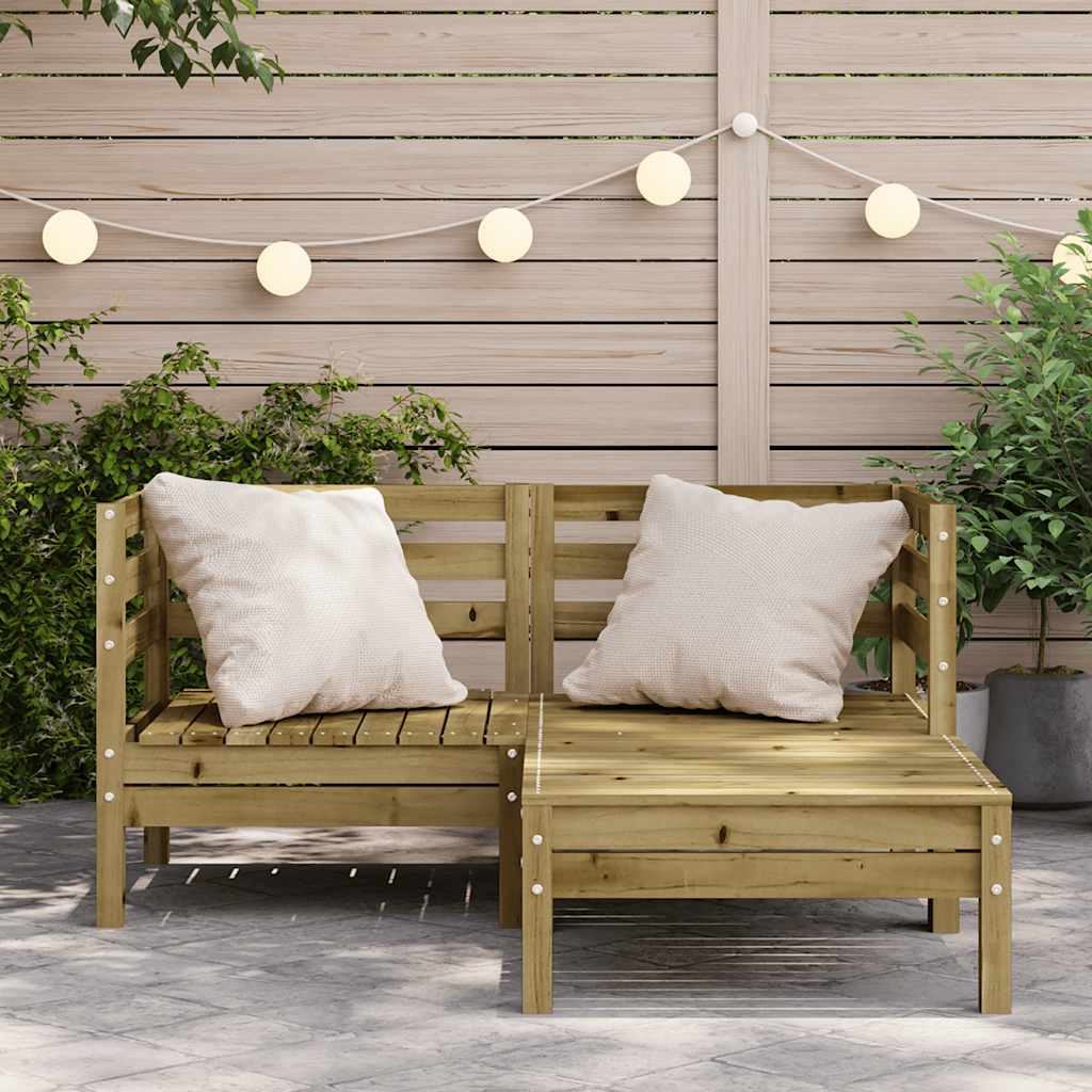 vidaXL Corner Sofa 2-θέσιο Solid Pine Wood Natural Impregnated Medium