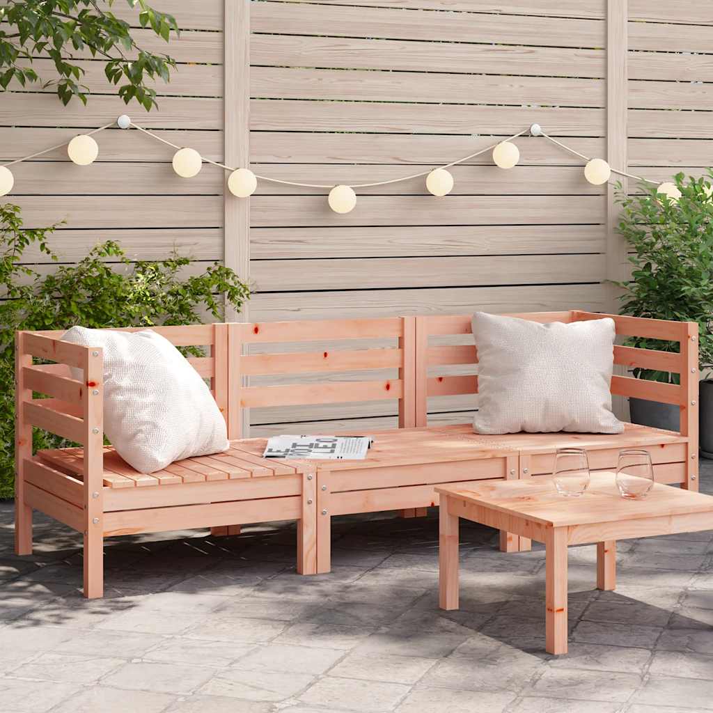 vidaXL Corner Sofa 3-θέσιο Solid Douglas Wood Natural Douglas 3-Seater