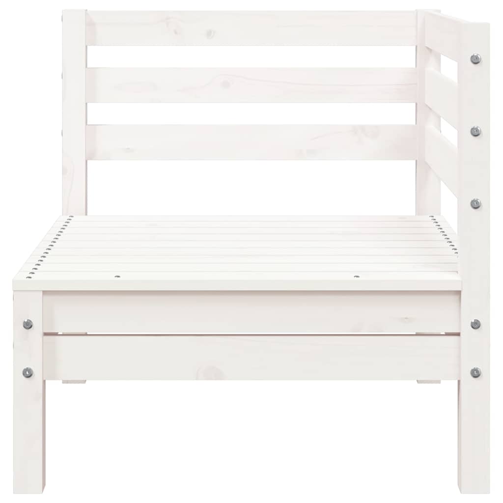 vidaXL Καναπές Κήπου Τριθέσιος με Υποπόδιο Λευκός Μασίφ Ξύλο Πεύκου