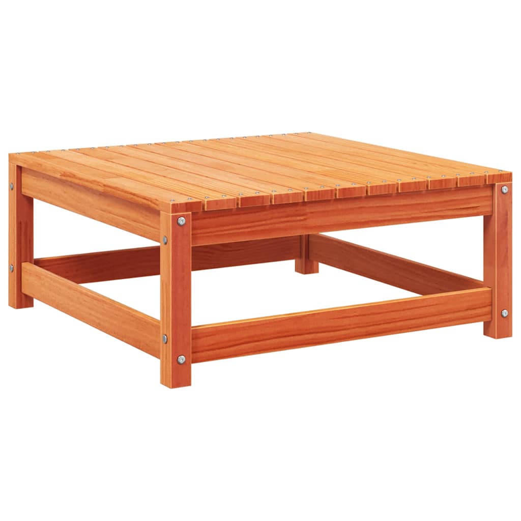 vidaXL Υποπόδιο Κήπου Καφέ Κεριού από Μασίφ Ξύλο Πεύκου με Μαξιλάρι