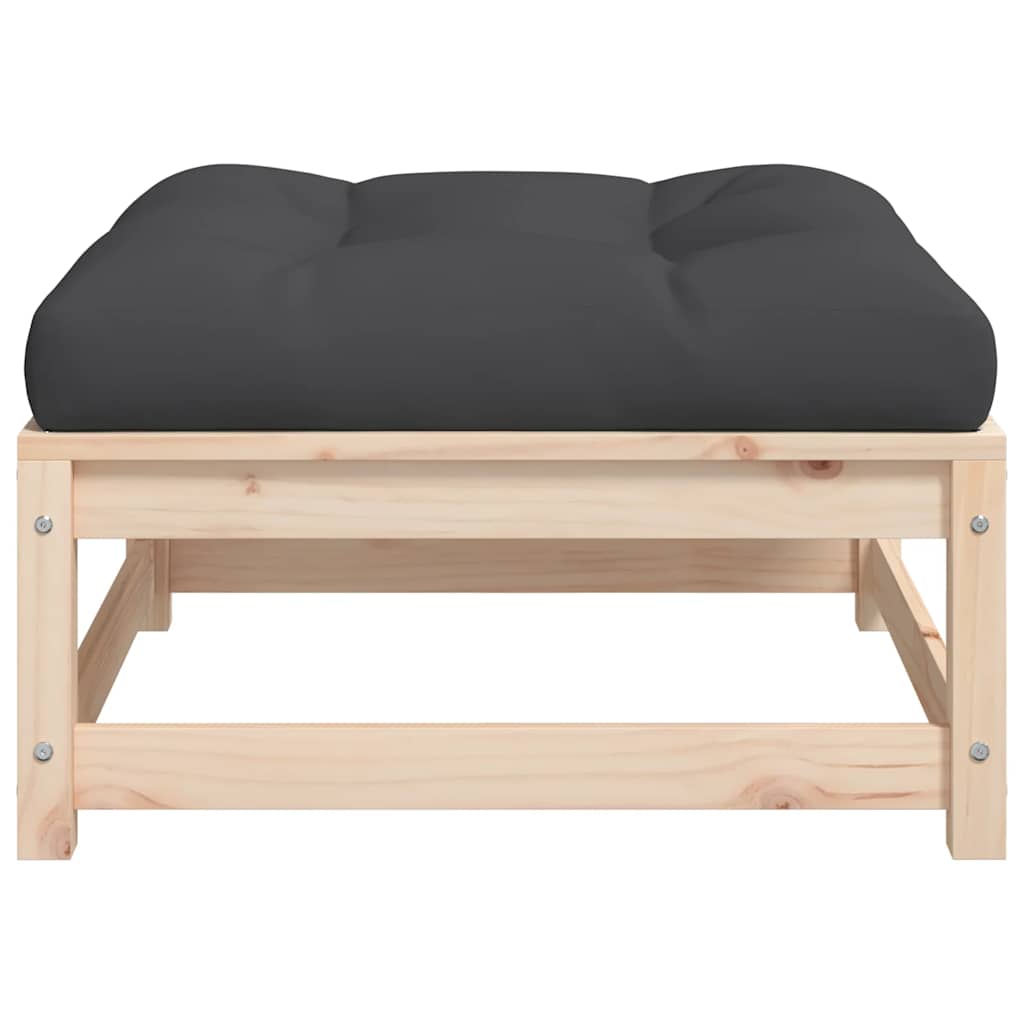 vidaXL Υποπόδια Κήπου 2 Τεμαχίων από Μασίφ Ξύλο Πεύκου με Μαξιλάρια