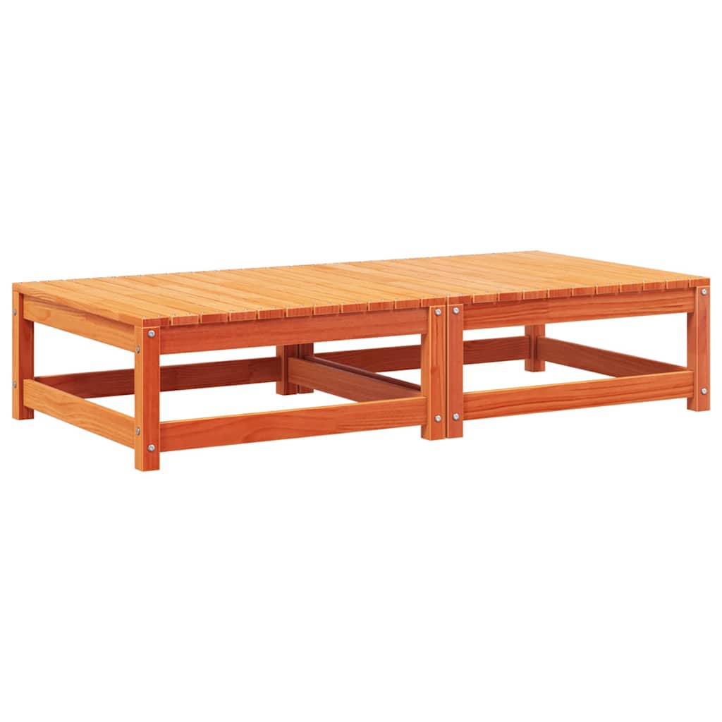 vidaXL Υποπόδια Κήπου 2 τεμ Καφέ Κεριού Μασίφ Ξύλο Πεύκου με Μαξιλάρια