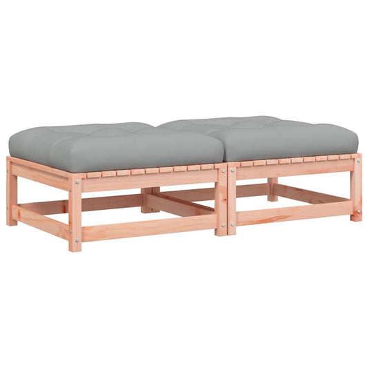 vidaXL Υποπόδια Κήπου με Μαξιλάρια 2 τεμ. από Μασίφ Ξύλο Ψευδοτσούγκας