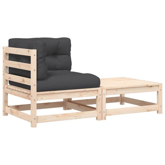 vidaXL Καναπές Κήπου Γωνιακός με Μαξιλάρια και Υποπόδιο
