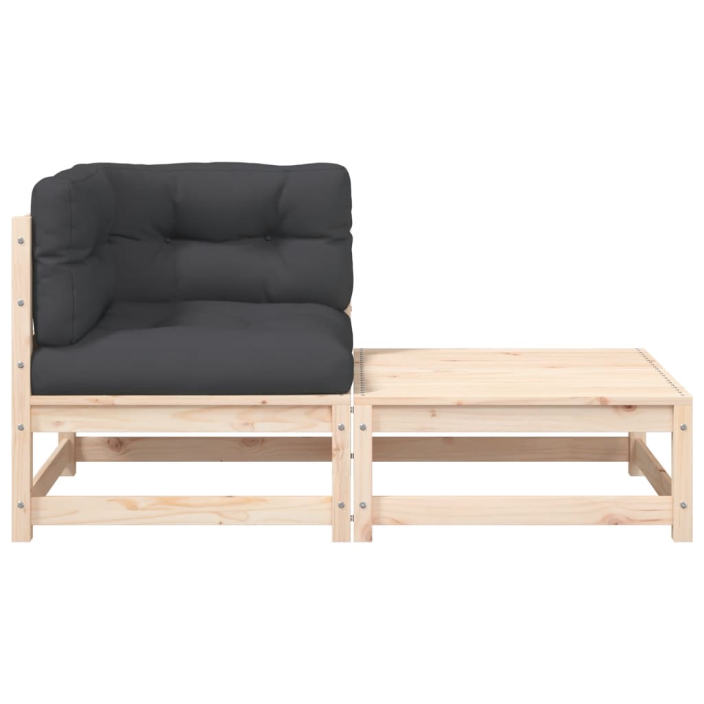 vidaXL Καναπές Κήπου Γωνιακός με Μαξιλάρια και Υποπόδιο