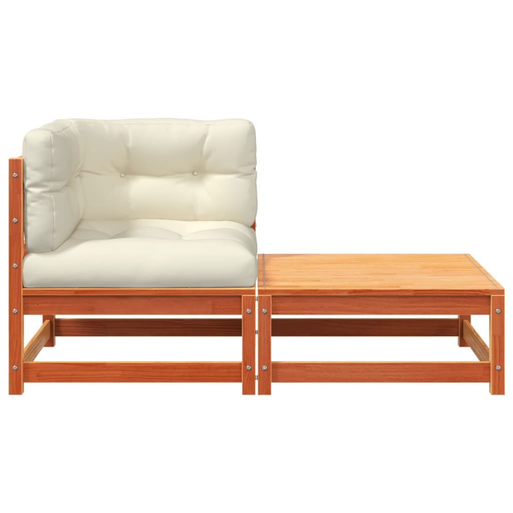 vidaXL Καναπές Κήπου Γωνιακός με Μαξιλάρια και Υποπόδιο