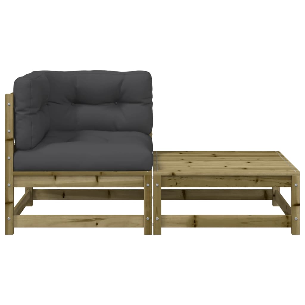 vidaXL Καναπές Κήπου Γωνιακός με Μαξιλάρια και Υποπόδιο