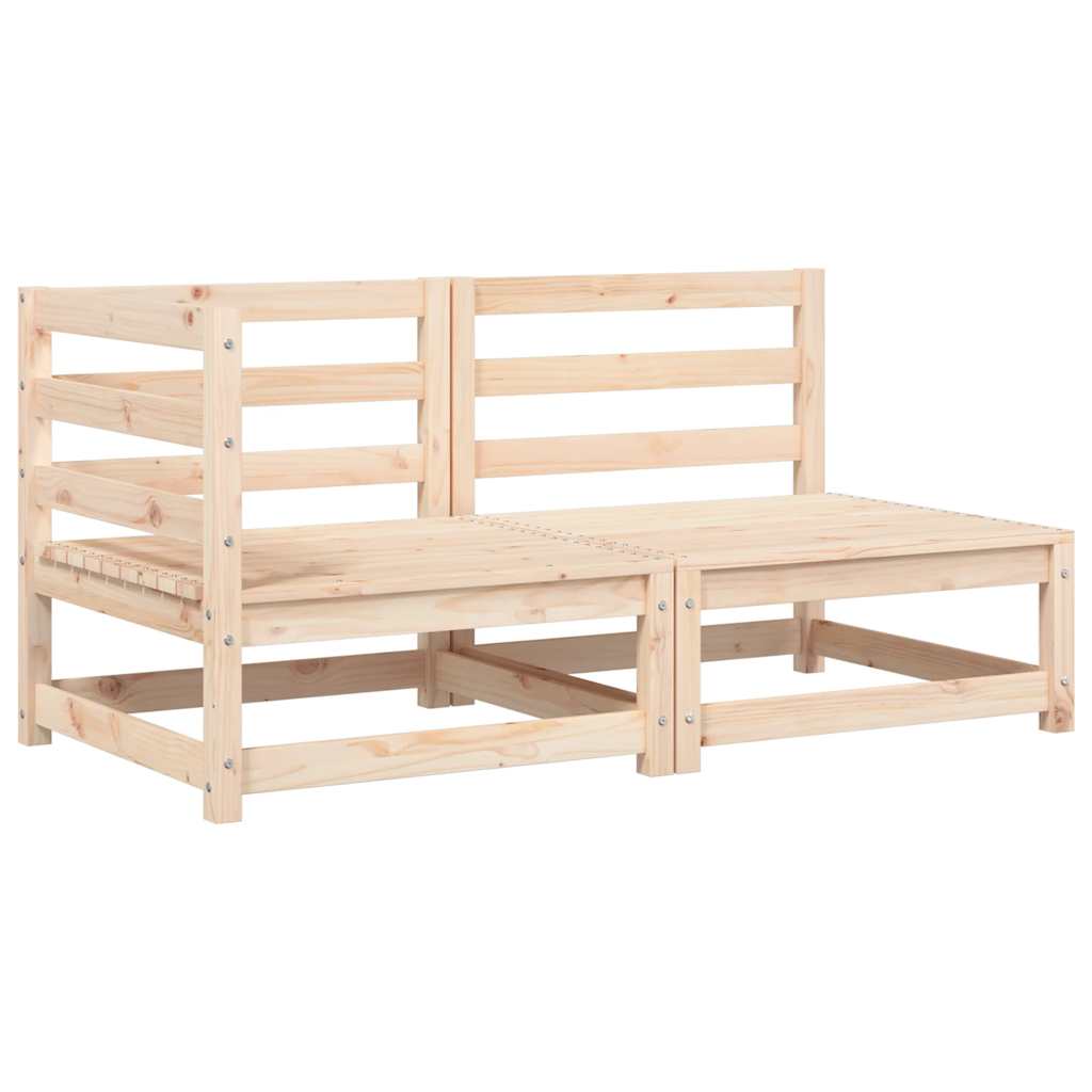 vidaXL Καναπές Κήπου Διθέσιος Μασίφ Ξύλο Πεύκου με Μαξιλάρια