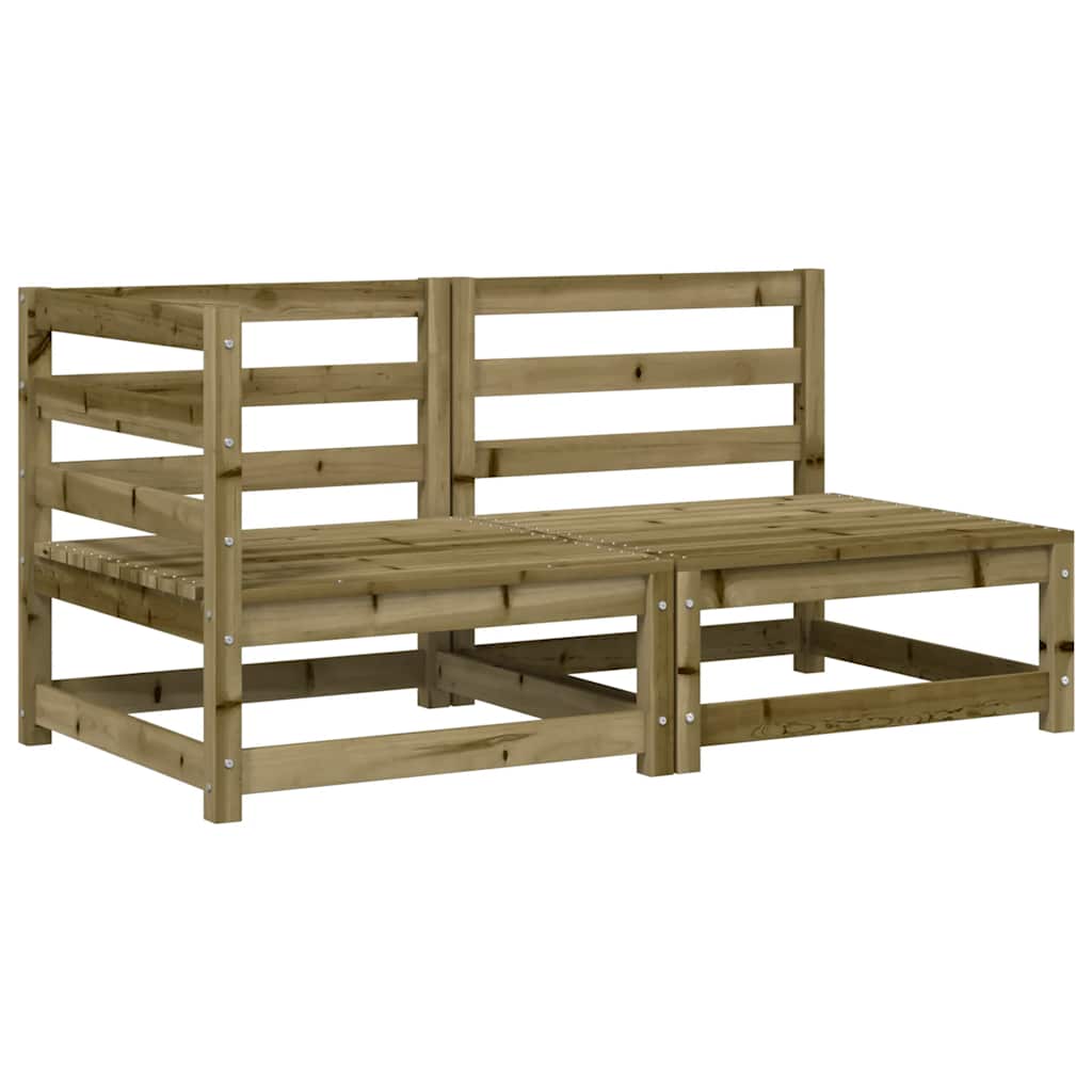 vidaXL Καναπές Κήπου Διθέσιος με Μαξιλάρια Εμποτισμένο Ξύλο Πεύκου