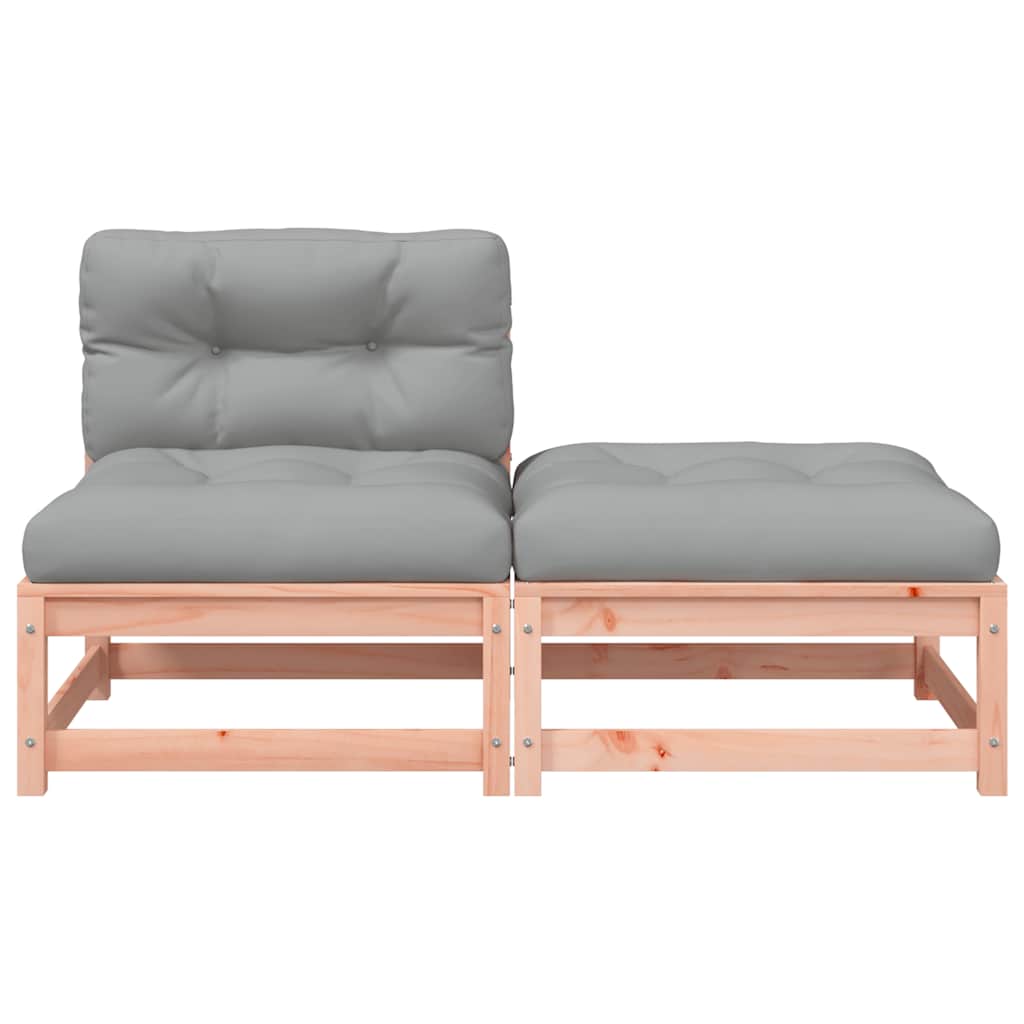 vidaXL Καναπές Κήπου Χωρίς Μπράτσα με Μαξιλάρια και Υποπόδιο