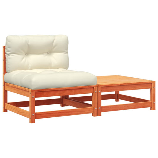 vidaXL Καναπές Κήπου Χωρίς Μπράτσα με Μαξιλάρια και Υποπόδιο