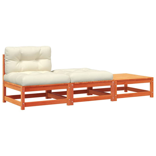 vidaXL Καναπές Κήπου Χωρίς Μπράτσα με Μαξιλάρια και Υποπόδια