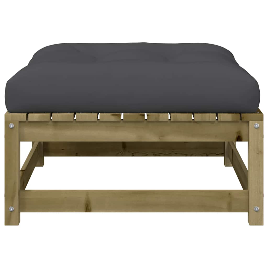 vidaXL Καναπές Κήπου Χωρίς Μπράτσα με Μαξιλάρια και Υποπόδια