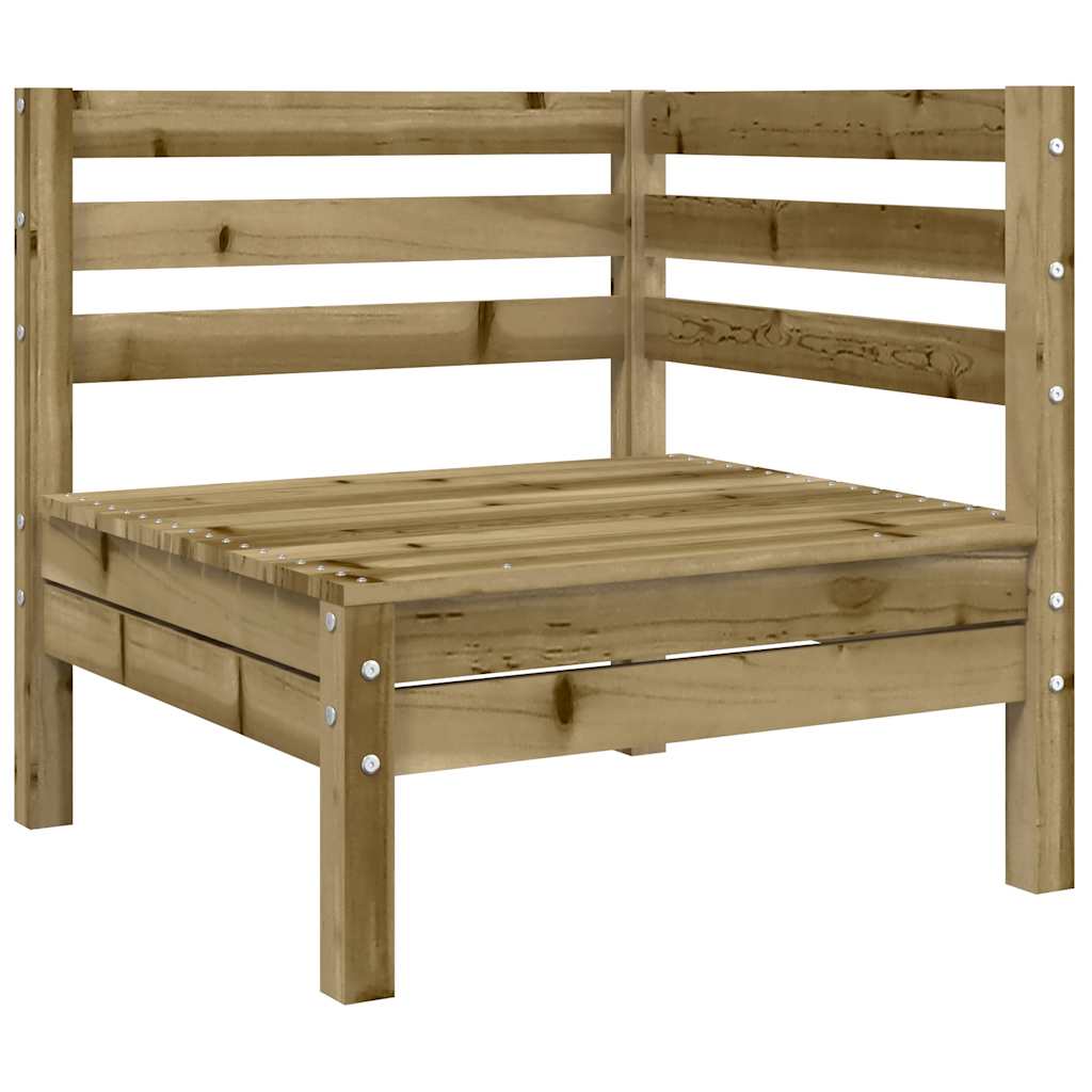 vidaXL Καναπές Κήπου Γωνιακός από Εμποτισμένο Ξύλο Πεύκου με Μαξιλάρια