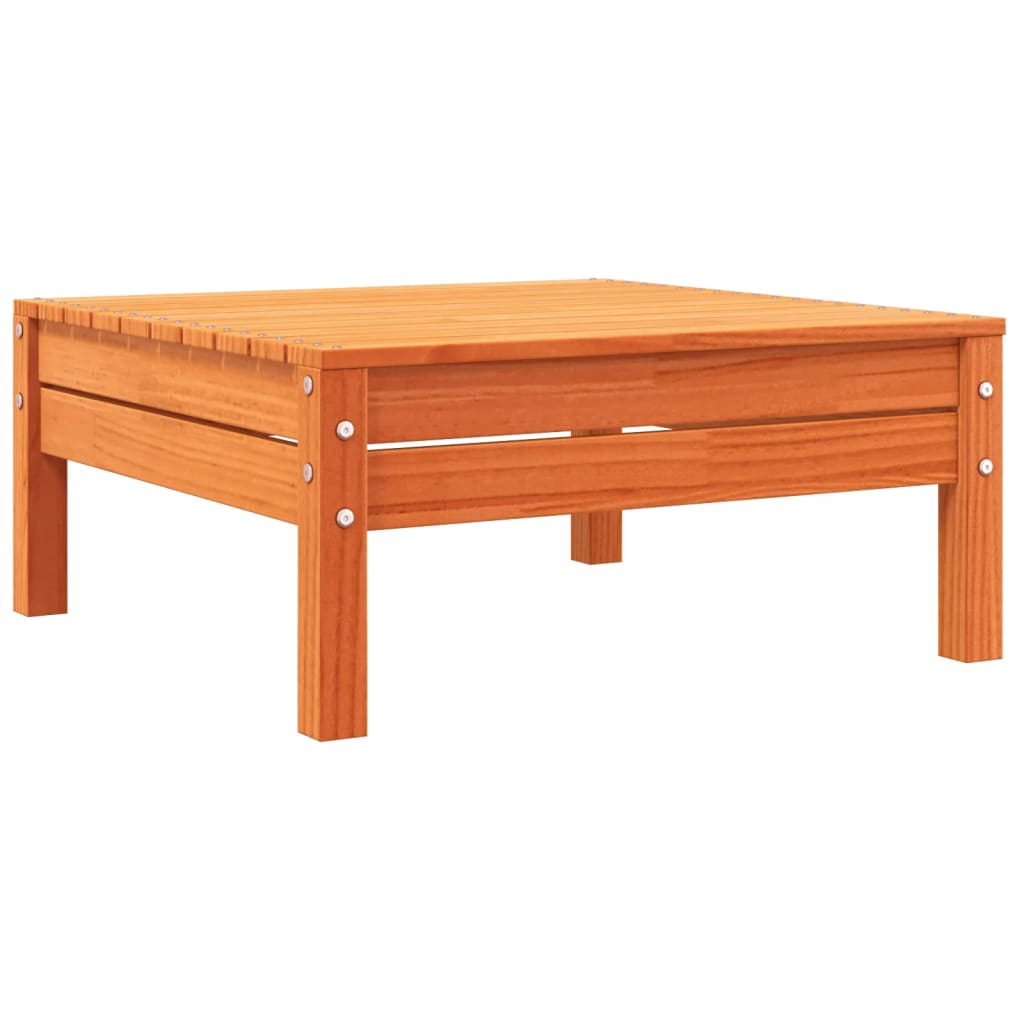 vidaXL Υποπόδιο Κήπου Καφέ Κεριού από Μασίφ Ξύλο Πεύκου με Μαξιλάρι