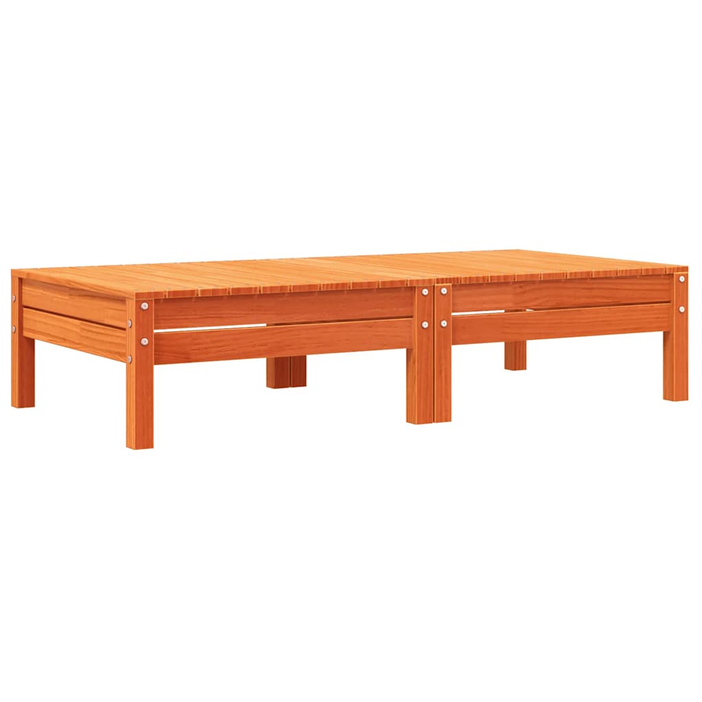 vidaXL Υποπόδια Κήπου 2 τεμ Καφέ Κεριού Μασίφ Ξύλο Πεύκου με Μαξιλάρια