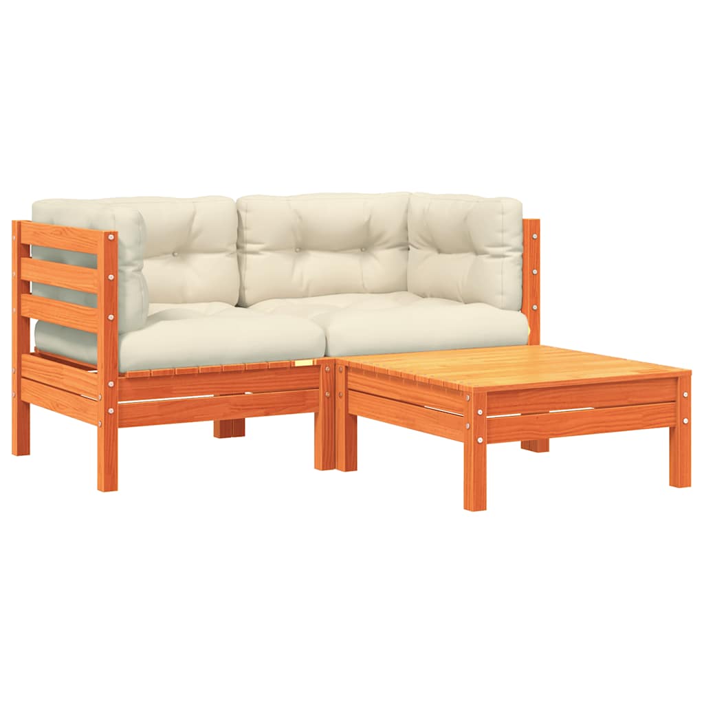 vidaXL Καναπές Κήπου Διθέσιος με Μαξιλάρια και Υποπόδιο