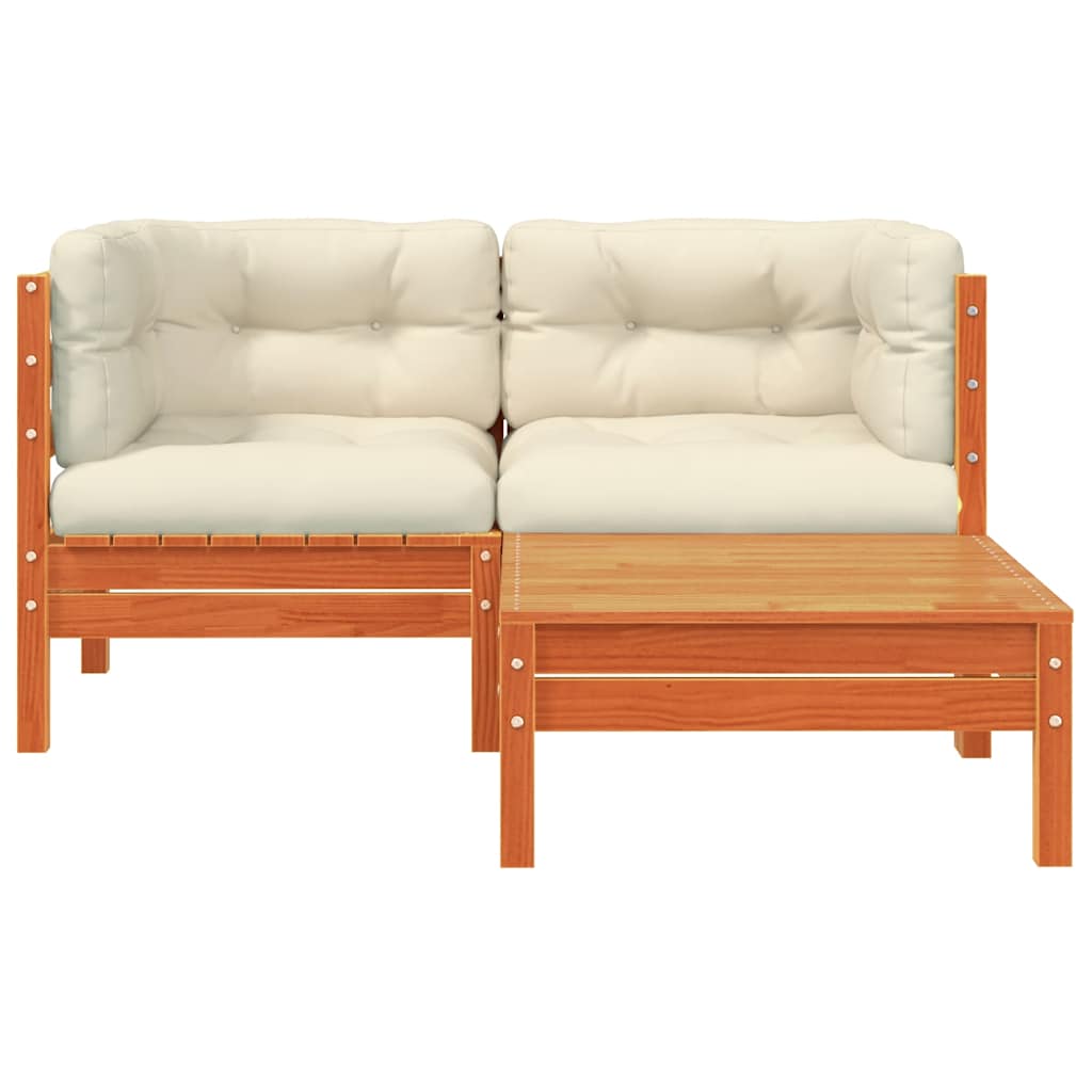 vidaXL Καναπές Κήπου Διθέσιος με Μαξιλάρια και Υποπόδιο