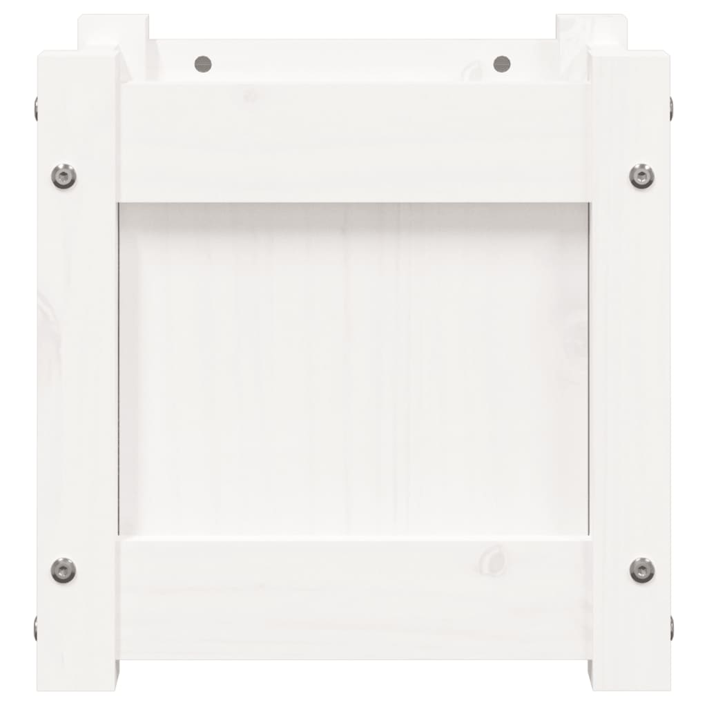 vidaXL Ζαρντινιέρα Λευκή 31 x 31 x 31 εκ. από Μασίφ Ξύλο Πεύκου