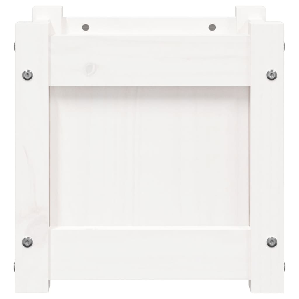 vidaXL Ζαρντινιέρες 2 τεμ. Λευκό από Μασίφ Ξύλο Πεύκου