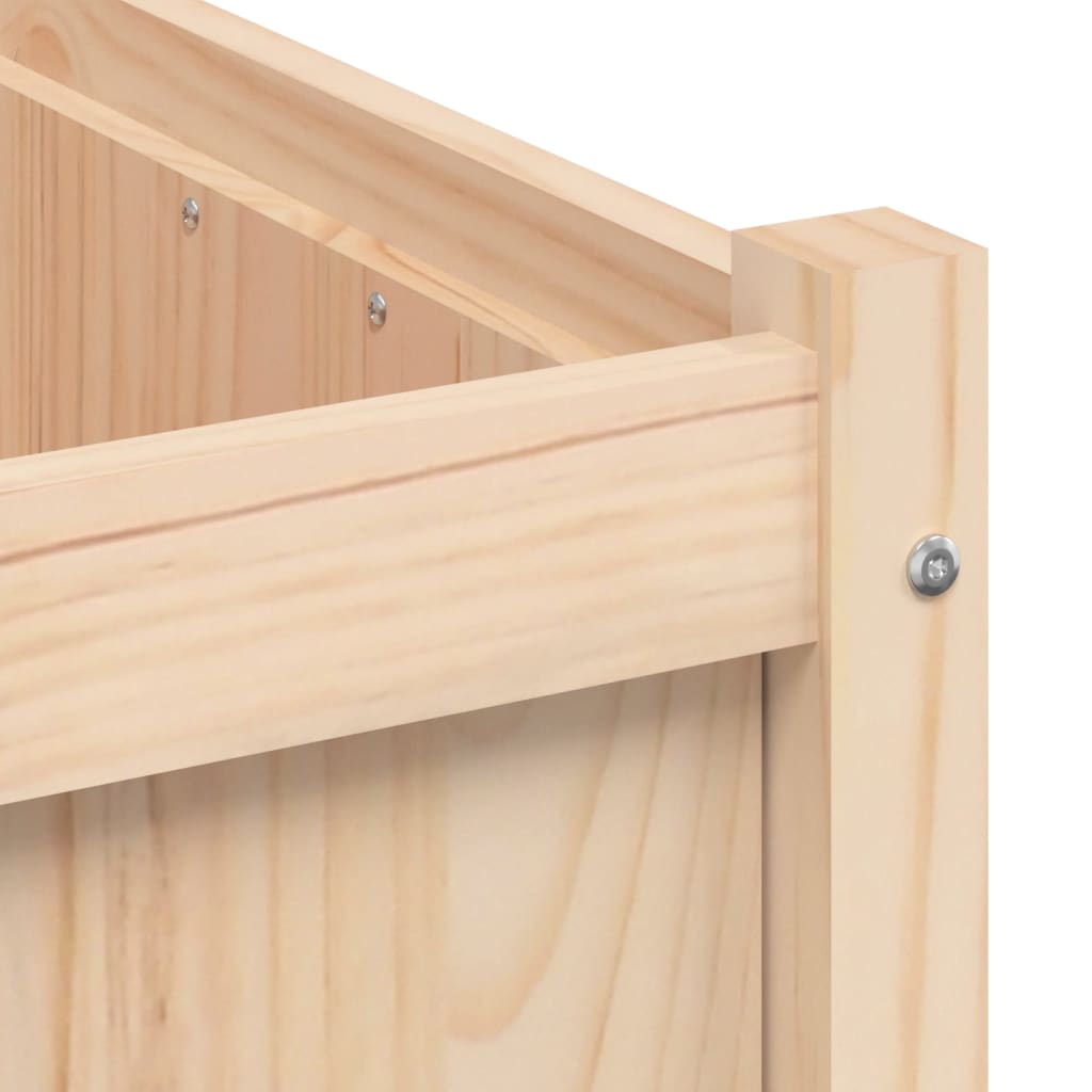 vidaXL Ζαρντινιέρα Λευκή 50 x 50 x 50 εκ από Μασίφ Ξύλο Πεύκου