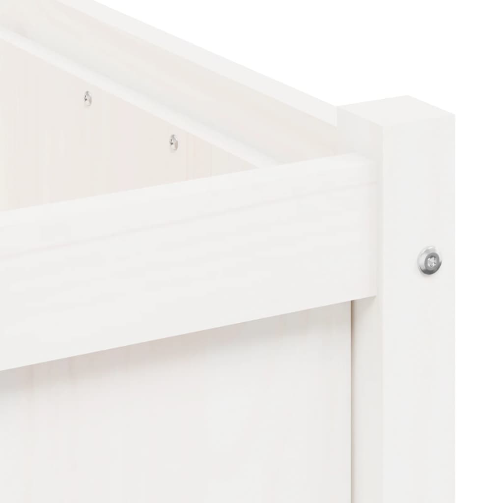 vidaXL Ζαρντινιέρα Λευκή. 50 x 50 x 50 εκ από Μασίφ Ξύλο Πεύκου