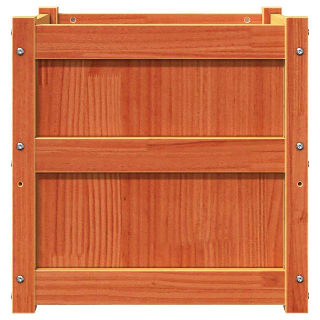 vidaXL Ζαρντινιέρα Καφέ Κεριού 50 x 50 x 50 εκ. από Μασίφ Ξύλο Πεύκου