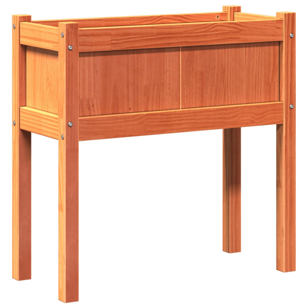 vidaXL Ζαρντινιέρες με Πόδια Καφέ Κεριού 70x31x70 εκ Μασίφ Ξύλο Πεύκου