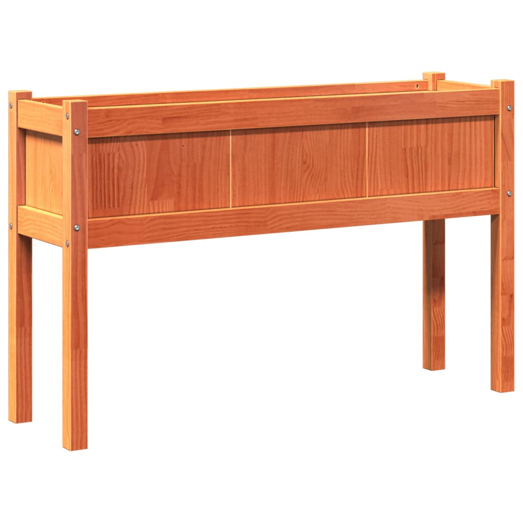 vidaXL Ζαρντινιέρα με Πόδια Καφέ Κεριού 110x31x70εκ. Μασίφ Ξύλο Πεύκου