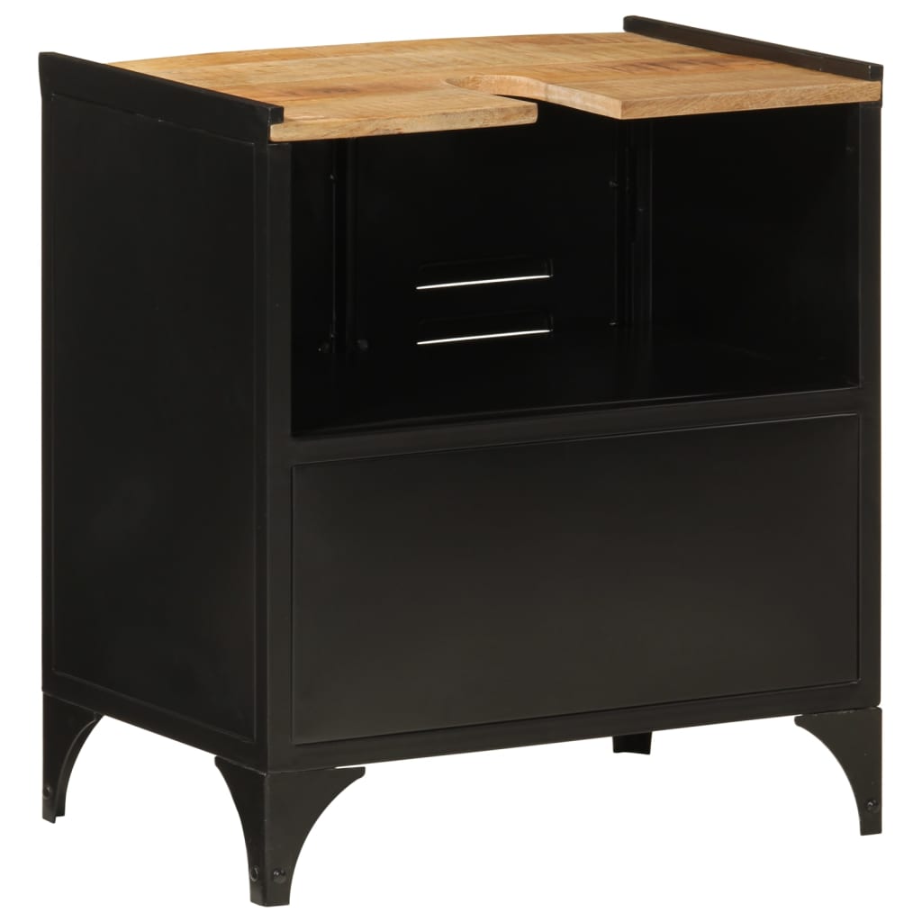 vidaXL Ντουλάπι Νιπτήρα 55x35x60 εκ. από Σίδηρο / Μασίφ Ξύλο Μάνγκο