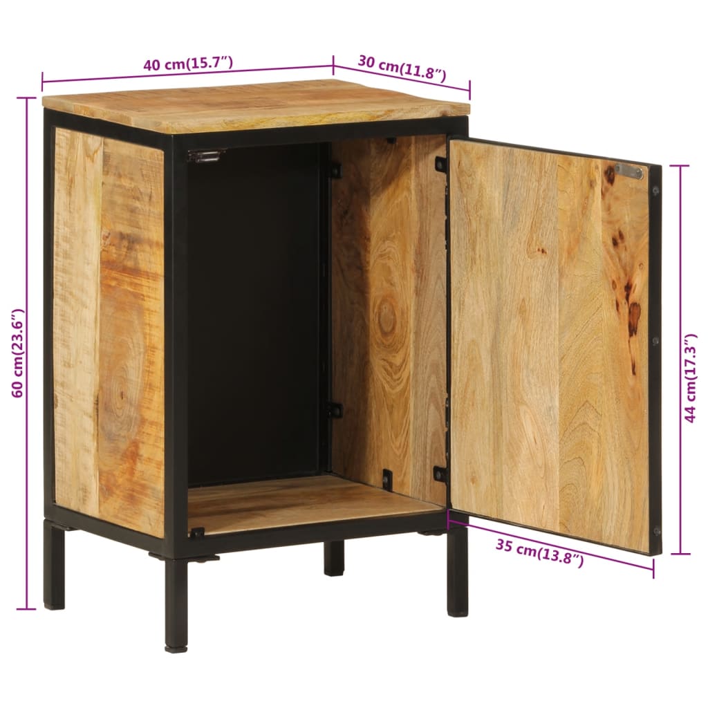 vidaXL Ντουλάπι Μπάνιου 40 x 30 x 60 εκ. Μασίφ Ξύλο Μάνγκο και Σίδηρος