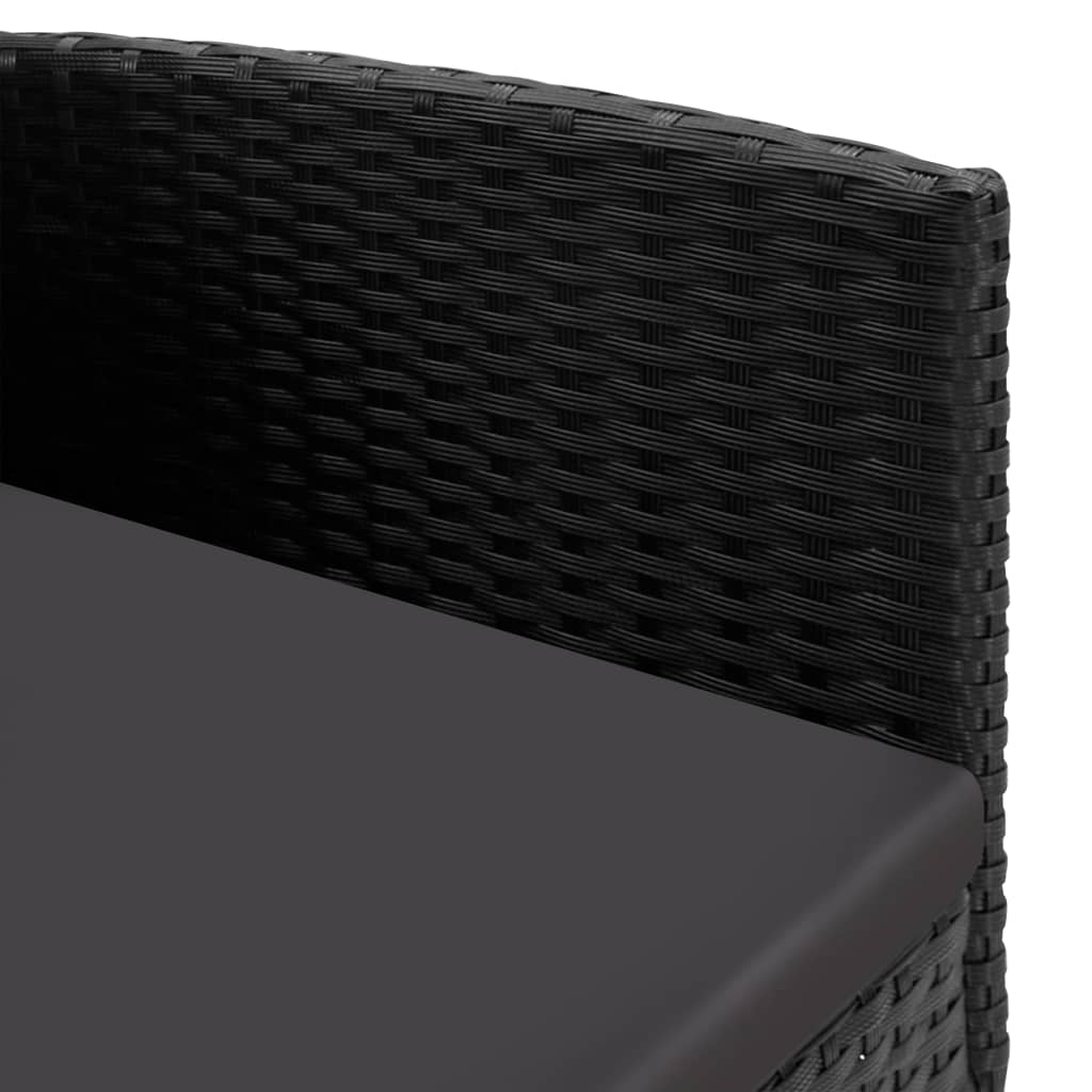 vidaXL Σετ Τραπεζαρίας Κήπου 9 Τεμ. Μαύρο από Συνθετικό Ρατάν / Ατσάλι