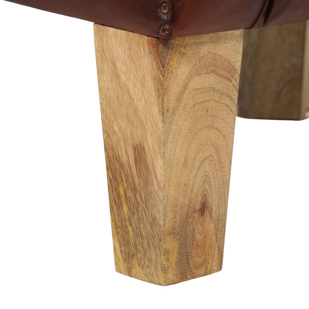 vidaXL Πολυθρόνα Μπάρελ Καφέ από Γνήσιο Δέρμα