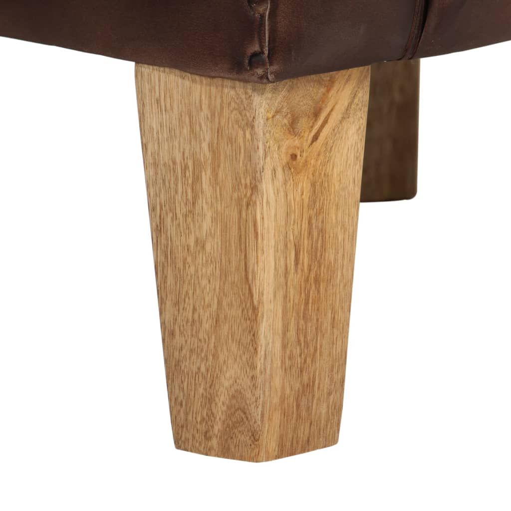 vidaXL Πολυθρόνα Μπάρελ Σκούρο Καφέ από Γνήσιο Δέρμα