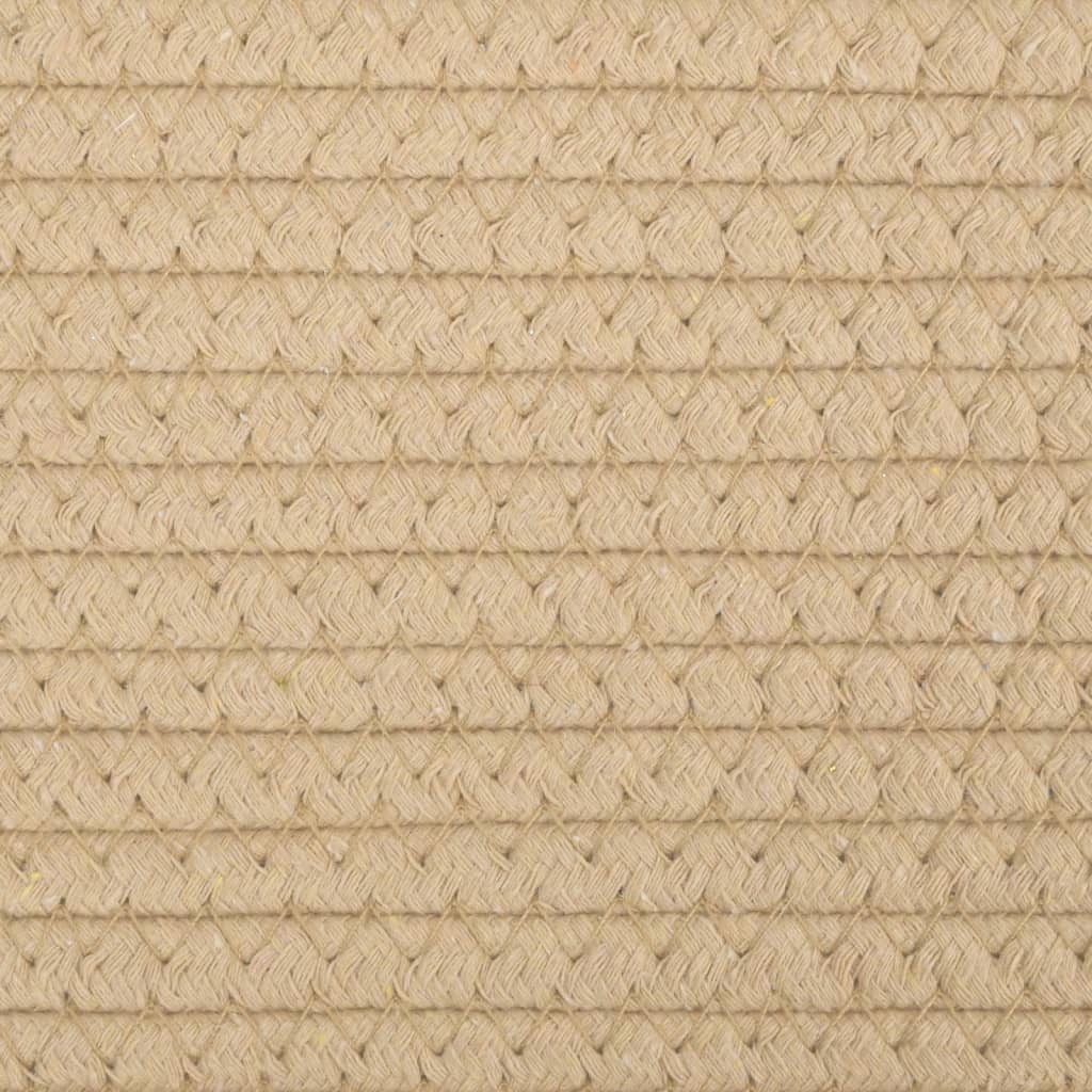 vidaXL Καλάθια Αποθήκευσης 2 τεμ. Μπεζ/Λευκό Ø28x28 εκ. Βαμβακερά