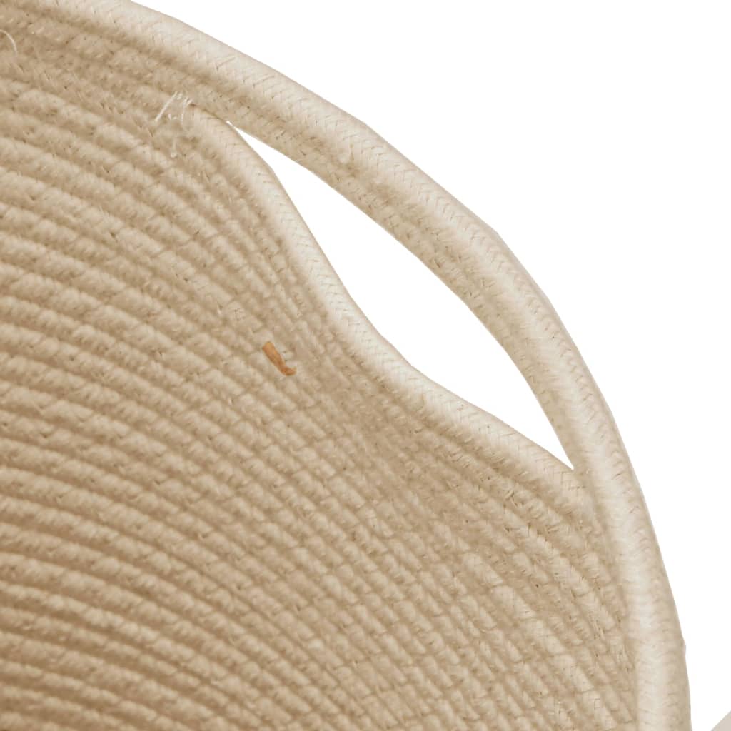 vidaXL Καλάθι Αποθήκευσης με Καπάκι Μαύρο/Μπεζ Ø37x50 εκ. Βαμβακερό