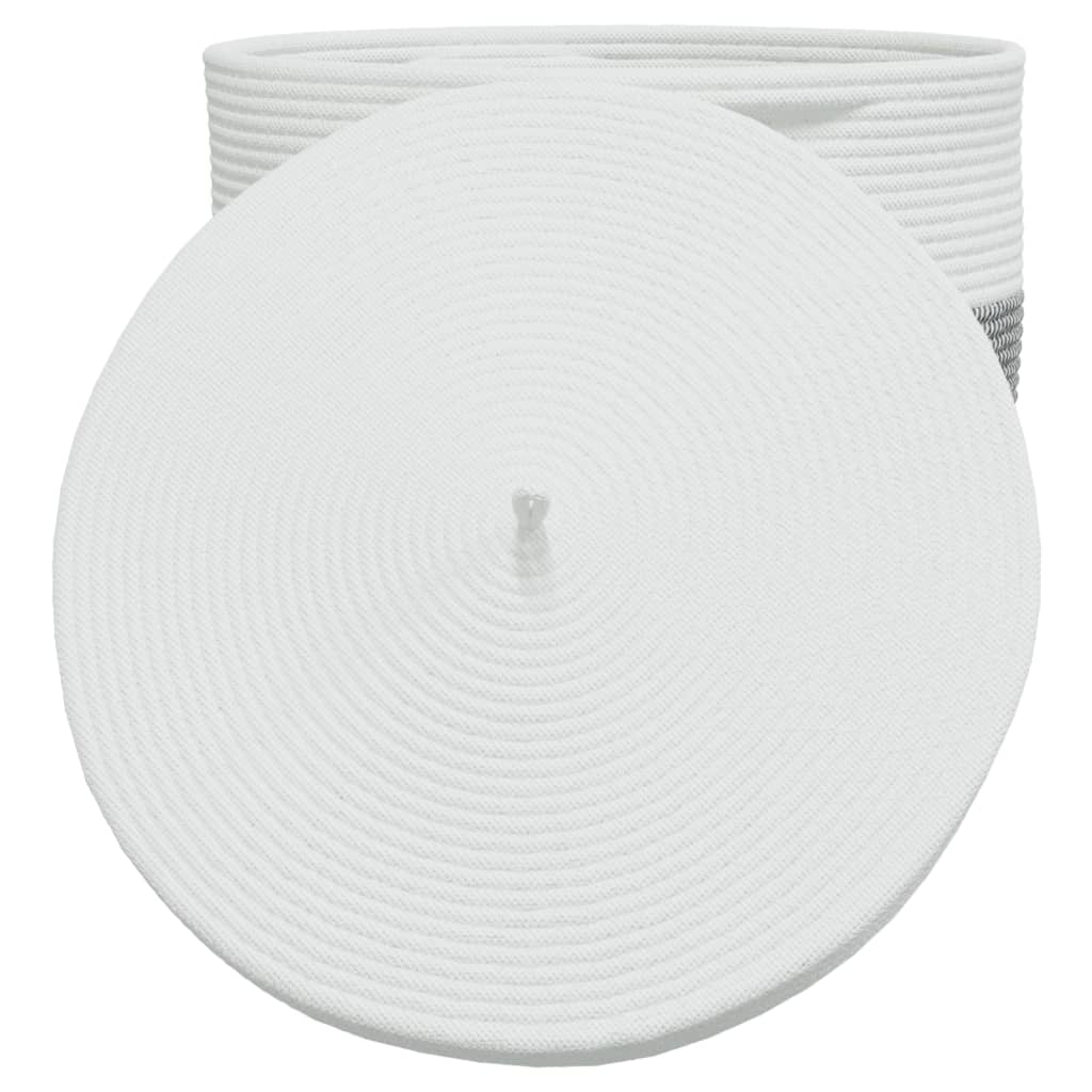 vidaXL Καλάθι Αποθήκευσης με Καπάκι Ασπρόμαυρο Ø40x35 εκ. Βαμβακερό