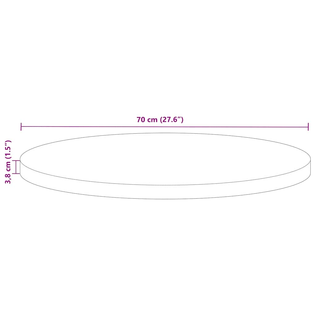 vidaXL Επιφάνεια Τραπεζιού Στρογγυλή Ø70x3,8εκ Μασίφ Ανακυκλωμένο Ξύλο
