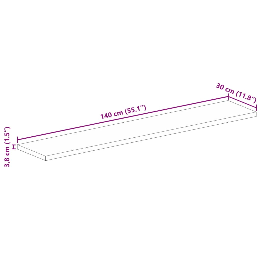 vidaXL Επιφάνεια Τραπεζιού Ορθογώνια 140x30x3,8 εκ. Μασίφ Ξύλο Ακακίας
