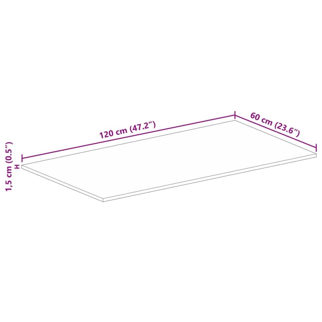 vidaXL Επιφάνεια Τραπεζιού Ορθογώνια 120x60x1,5 εκ. Ανακυκλωμένο Ξύλο