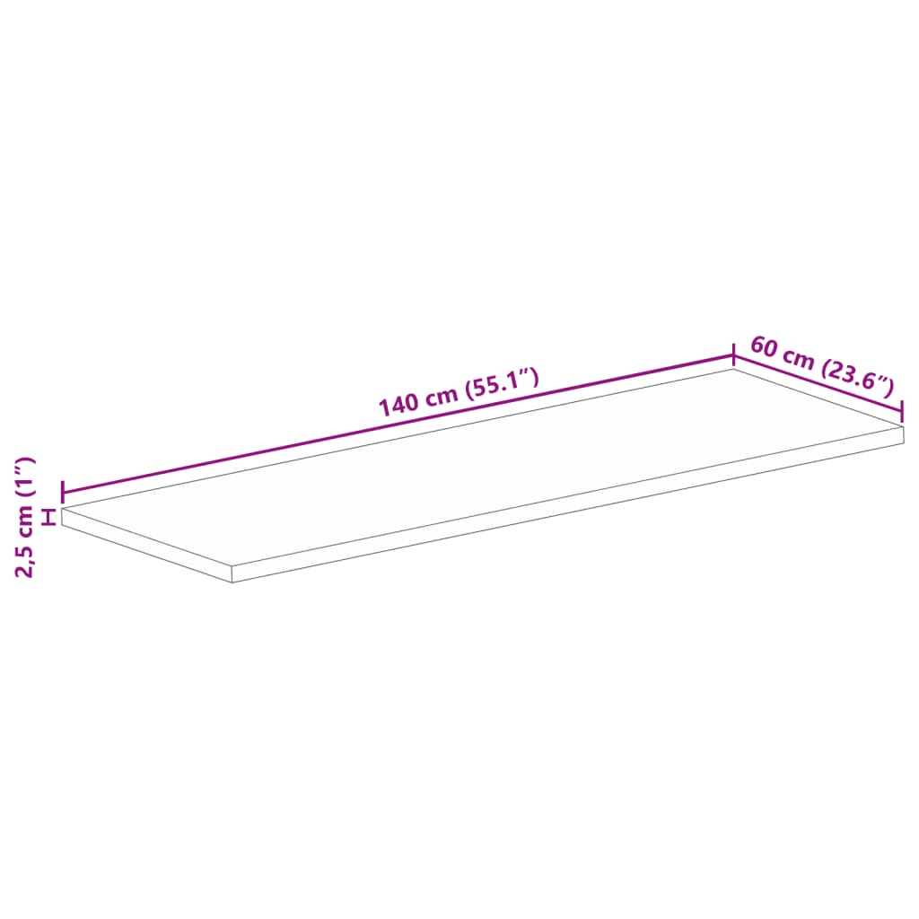 vidaXL Επιφάνεια Τραπεζιού Ορθογώνια 140x60x2,5 εκ. Ανακυκλωμένο Ξύλο