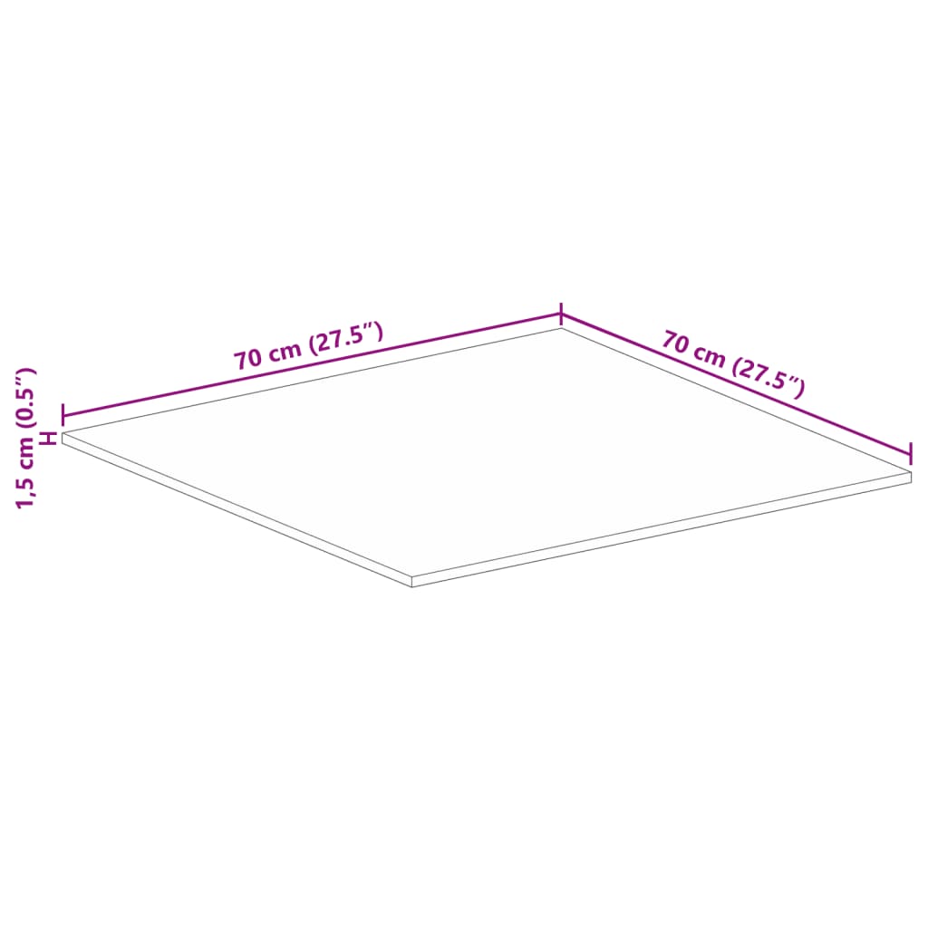 vidaXL Επιφάνεια Τραπεζιού Τετράγωνη 70x70x1,5 εκ. Ανακυκλωμένο Ξύλο