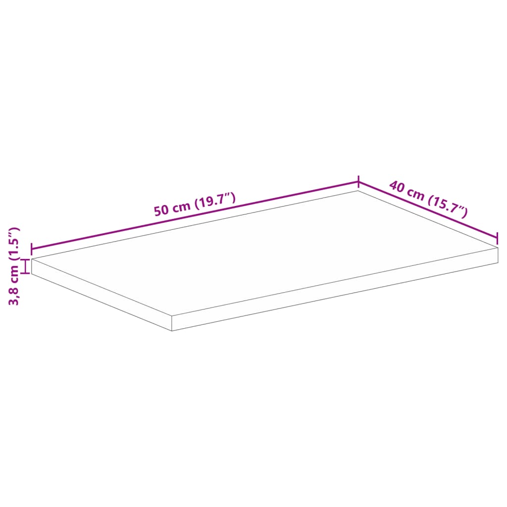 vidaXL Επιφάνεια Τραπεζιού Ορθογώνια 50x40x3,8 εκ. Ανακυκλωμένο Ξύλο