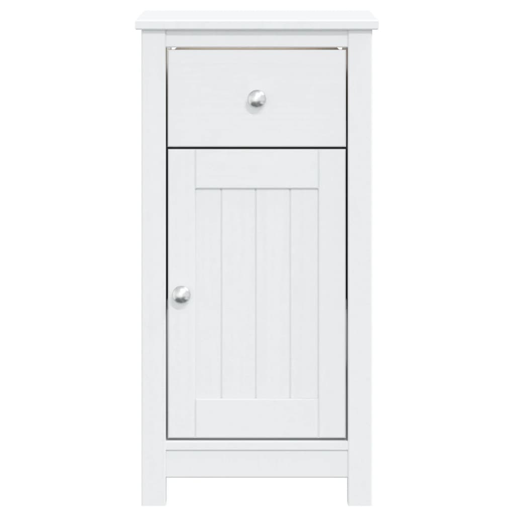 vidaXL Ντουλάπι Μπάνιου BERG Λευκό 40 x 34 x 80 εκ. Μασίφ Ξύλο Πεύκου