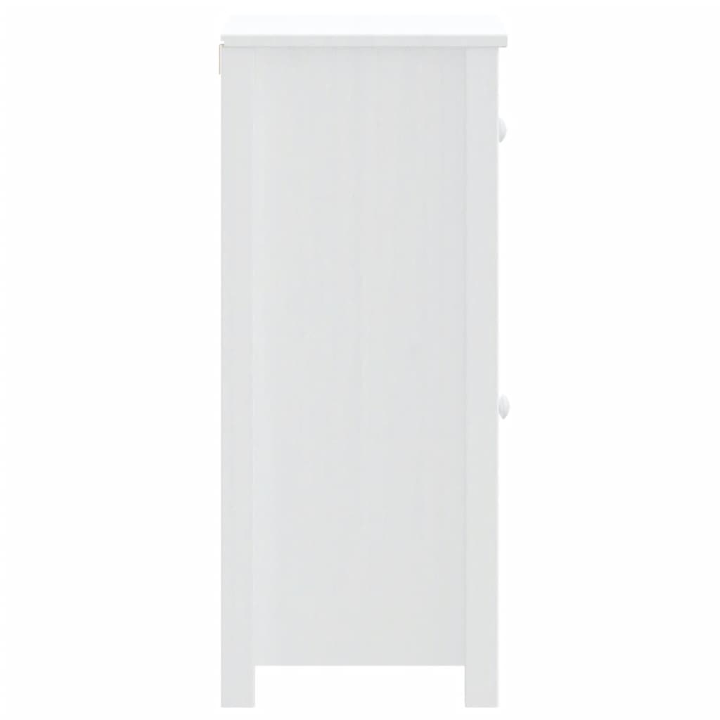 vidaXL Ντουλάπι Μπάνιου BERG Λευκό 40 x 34 x 80 εκ. Μασίφ Ξύλο Πεύκου