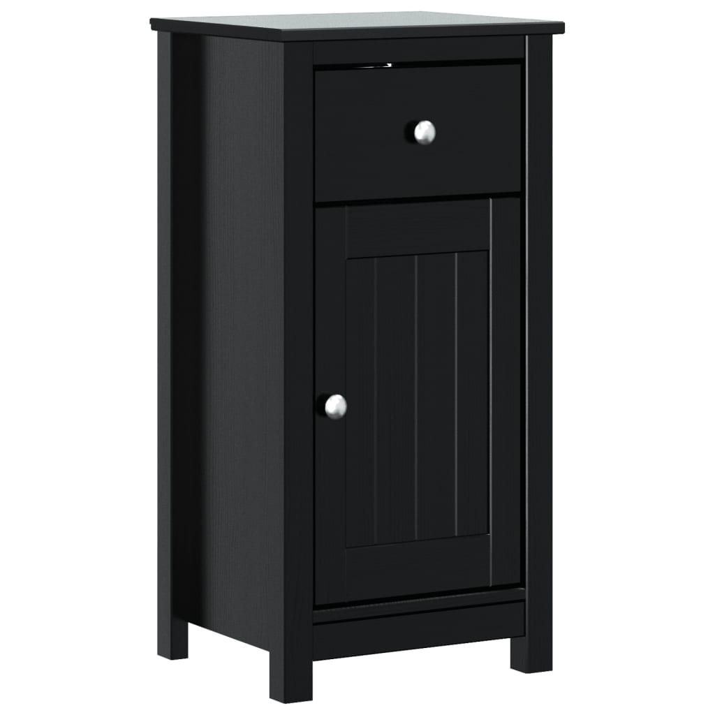 vidaXL Ντουλάπι Μπάνιου BERG Μαύρο 40 x 34 x 80 εκ. Μασίφ Ξύλο Πεύκου