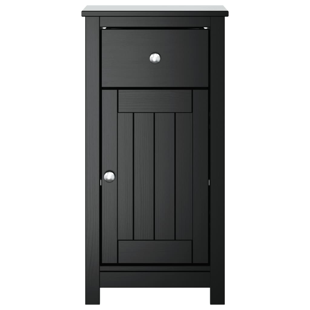 vidaXL Ντουλάπι Μπάνιου BERG Μαύρο 40 x 34 x 80 εκ. Μασίφ Ξύλο Πεύκου