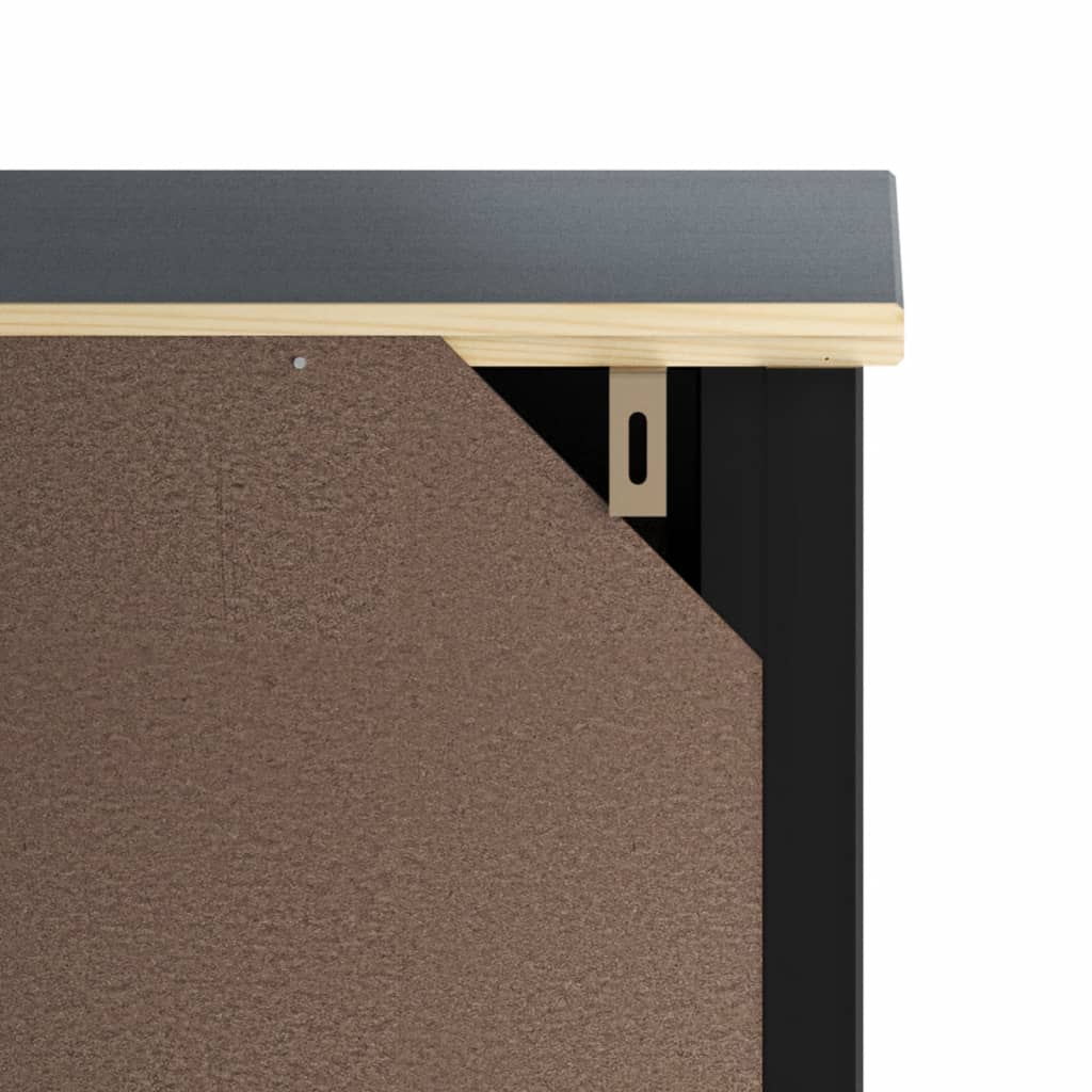 vidaXL Ντουλάπι Μπάνιου BERG Μαύρο 40 x 34 x 80 εκ. Μασίφ Ξύλο Πεύκου