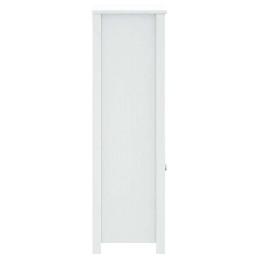 vidaXL Ντουλάπι Μπάνιου BERG Λευκό 69,5x34x110 εκ. Μασίφ Ξύλο Πεύκου